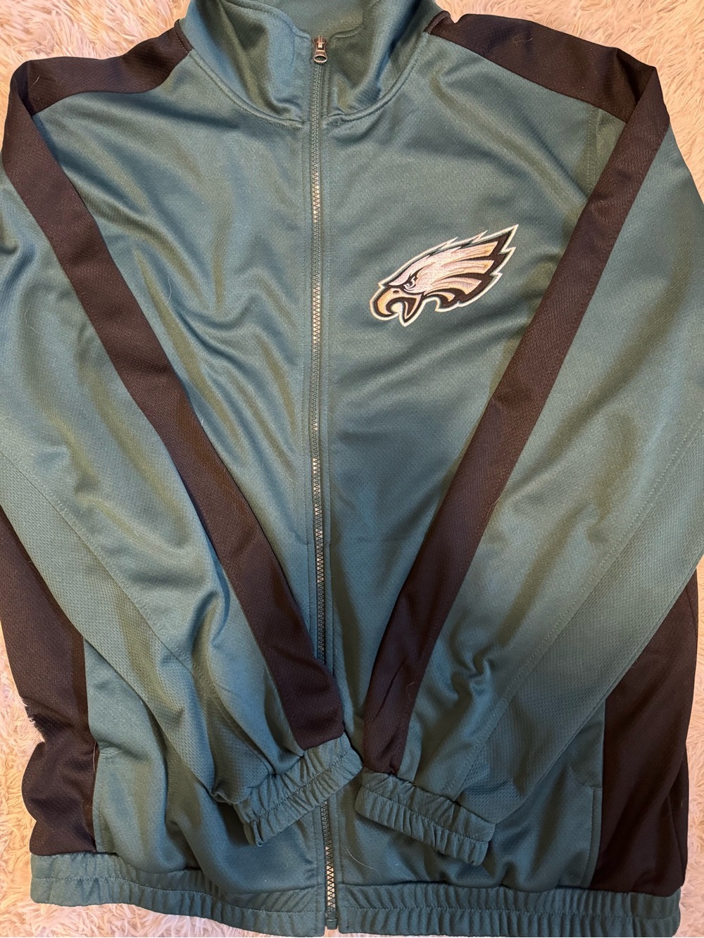NFL Team Apparel Philadelphia Eagles Full Zip Track Jacket Mens Large Green